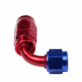 smileracing Red-Blue 6AN 90 Degree Swivel Hose End Fitting Swivel Coupler Fitting Adapter Union Hose End Aluminum Fuel Line Fittings