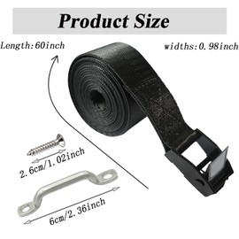 Battery Hold Down Straps for Boats, Battery Tie Down Strap Kit with Cam Buckle, Stainless Steel Bracket and SS Screws, Used for Cooler,Battery Box,Luggage Belt,Car and More