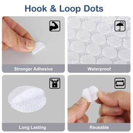Self Adhesive Dots, Strong Adhesive 1080pcs(540 Pairs) 0.79 Inch Round Adhesive Strips, Small Circle Dots, Sticky Back Tapes for Home Classroom Office (White)