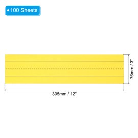 PATIKIL 100 Sheets Ruled Sentence Strips, 3" x 12" Cardstock 250GSM Writing Paper Black Lined Sentence Strips for Teachers Classrooms Offices Homes, Yellow