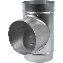 HVAC OV 90° Degree Ø6 x 6 x 6 Inch T Shape Duct Splitter - Metal 3 Way Fitting Adapter - Galvanized Steel Round Duct Hose Dryer Branch - Home, Industrial, Heating HVAC Ventilation - Ducting Connector