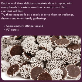 Chocolate Nonpareils - 1.25 Lb (20 Oz) Tub (Mini Dark Nonpareils)