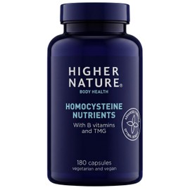 Higher Nature – Homocysteine Nutrients - H Factors - Improved Energy - Healthy homocysteine - Unique Blend of B Vitamins & TMG - Vegetarian & Vegan - 180 Capsules
