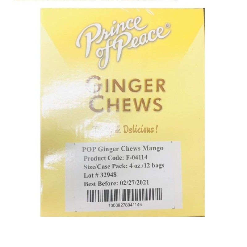 Prince Of Peace Ginger Chews Mango (12 Pack)