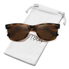 MEETSUN Polarized Sunglasses for Women Classic Retro Square Trendy Ladies Sun Glasses UV400 Leopard Brown Tortoise