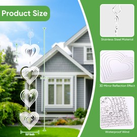 12PCS Bird Deterrents for Outside Patio Wind Spinners Outdoor Garden Decor for Outside Reflective Stainless Steel Bird Scare Devices - Scare Birds Away