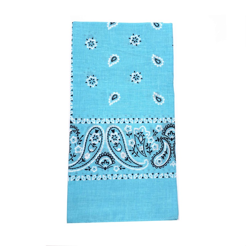 Vamqor 100% Cotton 10 Pack Fine Bandanas（Sky Blue）