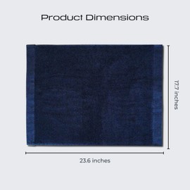 KOHDA LIVING Premium Organic Cotton Bathroom Hand Towels, Pack of 2, White Marle (Navy Blue)