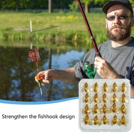 Fly Fishing Bait,20X Bee-Shaped Fly Fishing Lures | Realistic Saltwater and Freshwater Tackle with Case for Lake River Pond Deep Sea Bass Tuna Pike Trout