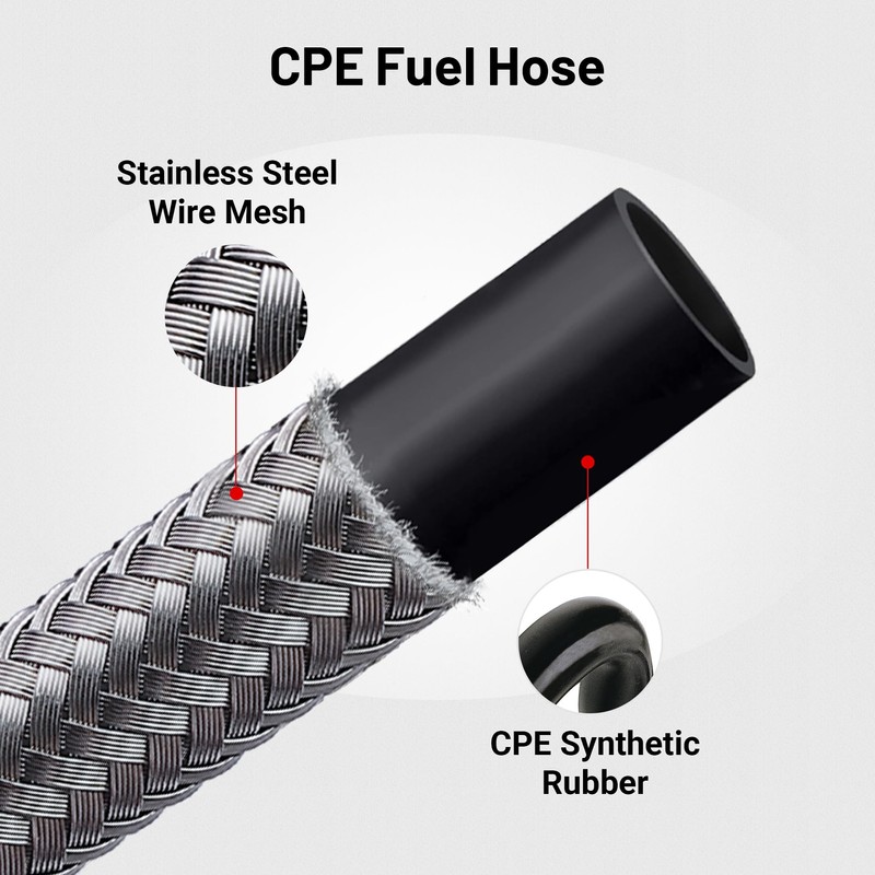 EVIL ENERGY 6AN Fuel Line, AN6 Braided Fuel Hose Nylon