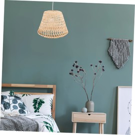 CAXUSD Ceiling Fan Light Bulbs 3pcs Bamboo Lampshade Hanging Lights Indoor Chandelier Cover Ceiling Lamp Shade Desk Lamp Shield Beige Ceiling Fan Light Covers