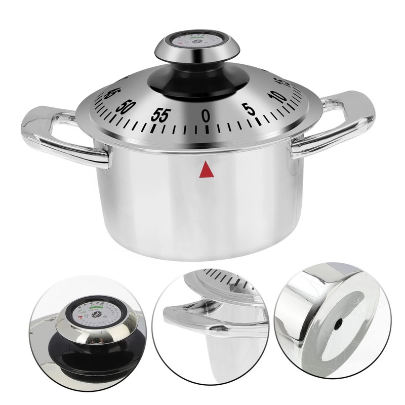 MAGICLULU 2pcs Cute Pot Shape Mechanical Kitchen Timer Cooking Timer