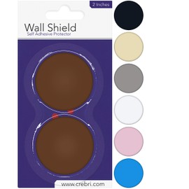 Silicone Wall Protectors from Door knobs - Self Adhesive Round Plate - Door Bumper Pads - Rubber Door Handle Bumper Guard for Door Knob, Kitchen, Office (2inch, Brown)