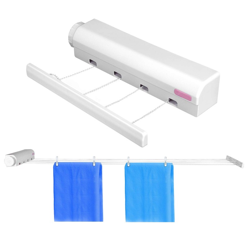Ejoyous Clothes Line Extendable Wall, Clothes Airer Wall Mounted Telescopic