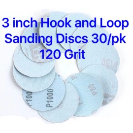 HILDA 3 inch Hook and Loop Sanding Discs 30/pcs 120 Grit