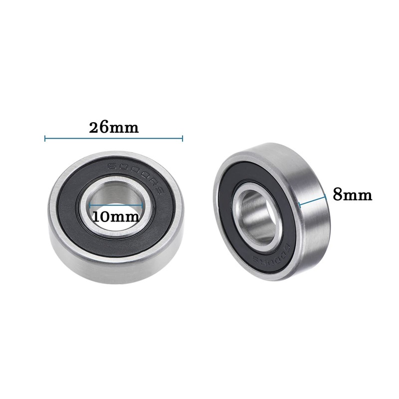 QUARKZMAN 6000-2RS 10 x 26 x 8 mm Ball Bearings