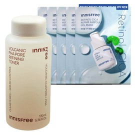 Innisfree Volcanic Blow Pore Smoothing Toner 170mL+Retinol Cica Trace Ampoule Gel Mask (23mL) 5 sheets / 이니스프리 화산송이 파하 모공 매끈결 토너 170mL+레티놀 시카 흔적 앰플 겔 마스크 (23mL) 5매
