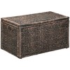 eHemco Heavy-duty Water Hyacinth Wicker Storage Trunk with Metal Frame,