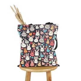 PWHAOO Rabbit Lover Gift Type of Rabbits Tote Bag Bunny Mom Handbag Rabbit Owner Gift (Type of Rabbits T C)