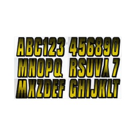 Hardline Products Series 300 Factory Matched 3-Inch Boat & PWC Registration Number Kit, Yellow/Black - YEBKG300