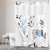 Tititex No Hooks Snap in Liner Abstract Blue Branches Shower