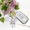 ZSOPN Guardian Angel Lucky Charm Keyring with Gemstones and Lilac
