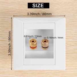 omolly 2 Pcs Wall Socket with 2 Jack Speaker Ports, Multimedia Speaker Boxes Wall Socket Wall Plate with Banana Plug Sockets, Gold Plated Connectors, for Hi-Fi Surround Sound System Home Cinema