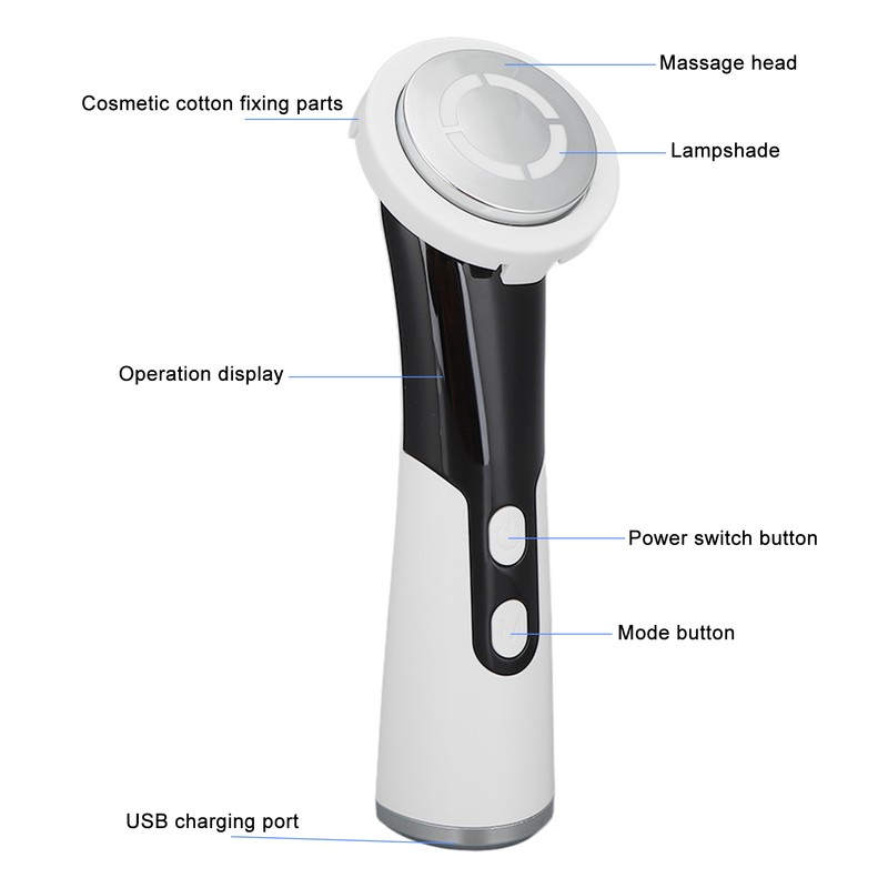 Facial Massage Cleansing Skin Rejuvenation Machine Adjustable Red Blue Light
