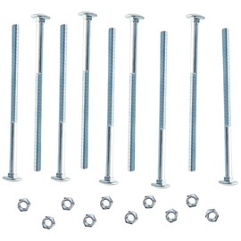AHCMetric MILD Steel Cup Square Bolts with Nuts (ZINC & Clear) M8 X 150mm (Pack of 10)