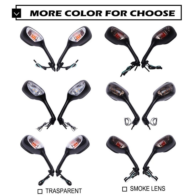 DREAMIZER Motorcycle LED Rear View Side Mirror with Turn Signal