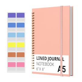 YDMADE Spiral Notebook, Hardcover Notebook for School & Work, Lined Journal Notebook for Men & Women,120 Pages A5(6 “x8”) (Pink)