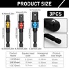 Impact Driver Socket Adapter Set, Extension Bit 1/4, 3/8, 1/2