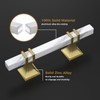 Lepatape 10 Pack 5 Inch White Marble Cabinet Pulls, Gold