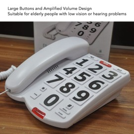 Landline Telephone, Seniors, Senior Telephone, Landline with Large Buttons, Corded Telephone, Button Telephone, Large Button Telephone for Visually Impaired, Loud Ringtones
