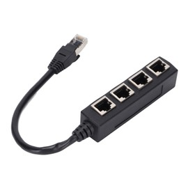 Pissente Cable Adapter, RJ45 Splitter Adapter 1 to 4 Port Smooth Excellent Connection Network Cable Adapter, PCB Board Ethernet Adapter for Homes and Offices Broadband Connections