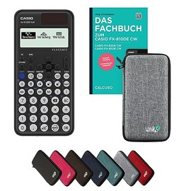 Casio fx-810DE CW with Protective Case Light Grey & Book (96 Pages, DIN A5) - Scientific Calculator - Smart Set