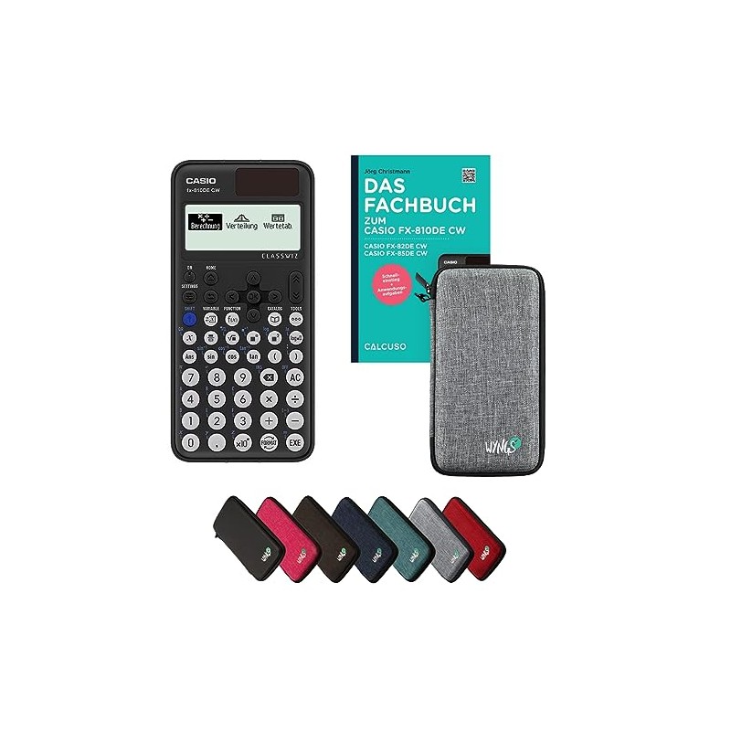 Casio fx-810DE CW with Protective Case Light Grey & Book