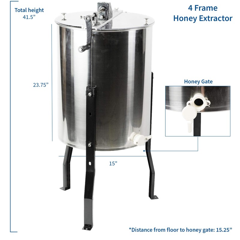 VIVO Large 3 Frame Stainless Steel Honey Extractor SS Model