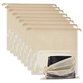letsinstyle 8 Pcs 17.8 x 17.8 Inches Non-woven Fabric Large Cloth Storage Pouches, Drawstring Travel Storage Bags, Dust Cover Pouch for Handbags Purses Shoes Boots