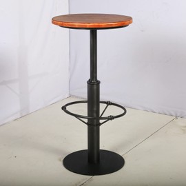 Diwhy Industrial Pub Table 19.7" Round Desktop 43.3" Height Silver Cast Iron Bar Table