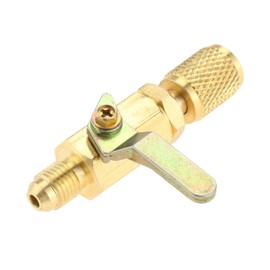 Air Conditioner Ball Valve 1/4" SAE Adapter, Straight Shut-Off Valve for HVAC A/C Automotive Service Tools, Fits for R134A R22 R12 R410A Refrigerant