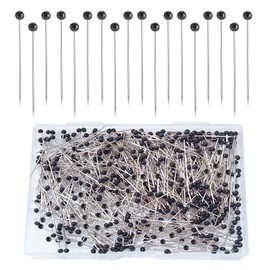 Sunenlyst Sewing Pins, 500 Pcs Straight Pins Ball Glass Head Pin with 1.5 Inch, Quilting Pins for Fabric, Black Pin for Jewelry DIY, Craft and Sewing Supplies