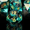 Liquid Core Flower DND Dice Set,7 PCS Resin Polyhedral Dice