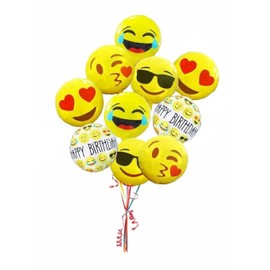 Happium 5pcs Party Balloons 18 Inch Foil Helium Balloons Ballon for Birthday Party Emoticons Helium Ballon Wedding Decor