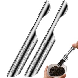 2pcs Tea Infuser for Loose Leaf Tea, ASWETMEL 2-in-1 Tea Scoop Infuser Tea Strainers for Loose Tea, 304 Stainless Steel Loose Leaf Steeper, Tea Ball Filter