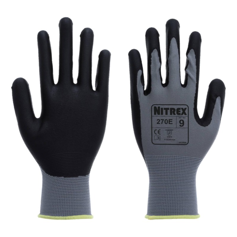 NITREX 270E Work and Safety Gloves, Bag of 10 Pairs
