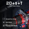 NANWEI Hammer Drill,1100 in-lbs, 26000BPM, 2x4.0Ah Batteries, Brushless