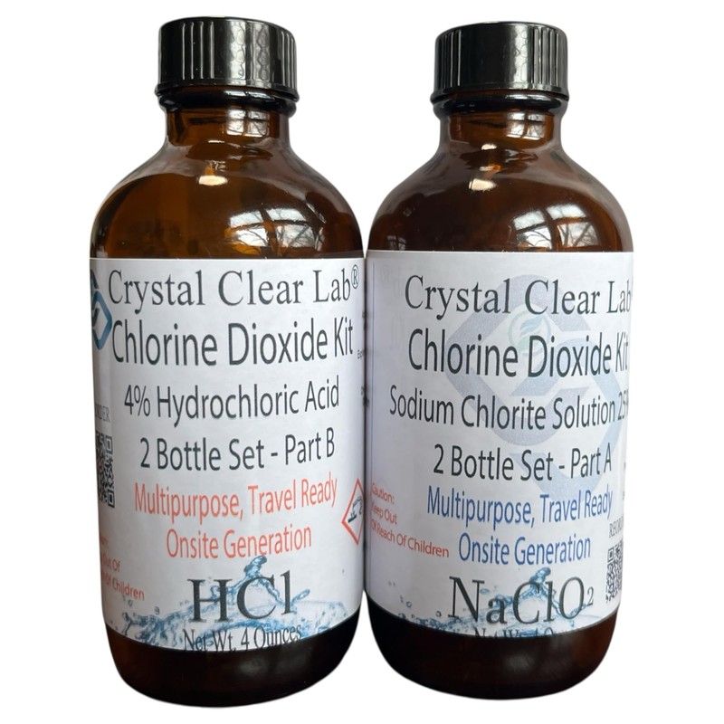Crystal Clear Lab Chlorine Dioxide Kit | Hydrochloric Acid 4-5%