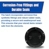 SEAFLO 4" - 8" Black Circular Non Slip Inspection Hatch
