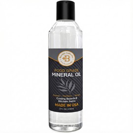 Food Grade Mineral Oil - 8oz Cutting Board Oil for Wood, Butcher Block Oil Conditioner - Food Safe Mineral Oil for Wood Cutting Board, Bamboo, Teak, Utensils, Charcuterie Boards & Kitchen Surfaces USA
